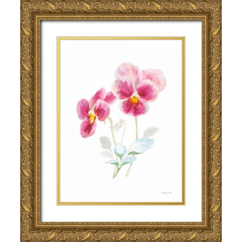 Color of Spring IV Gold Ornate Wood Framed Art Print with Double Matting by Nai, Danhui