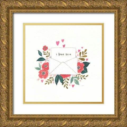 Love Notes I Gold Ornate Wood Framed Art Print with Double Matting by Jackson, Jenaya