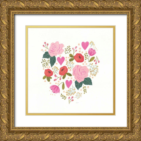 Love Notes II Gold Ornate Wood Framed Art Print with Double Matting by Jackson, Jenaya