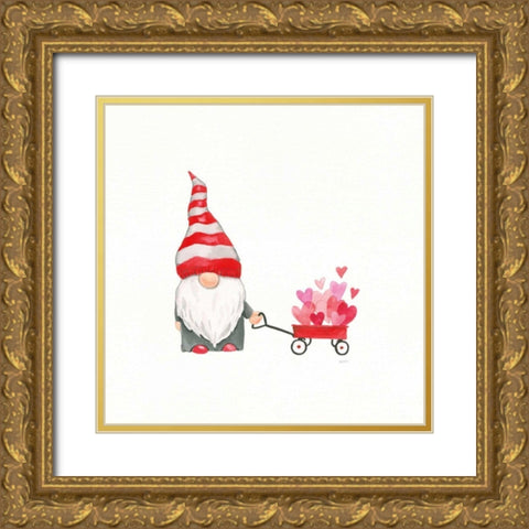Gnomes in Love III Gold Ornate Wood Framed Art Print with Double Matting by Jackson, Jenaya