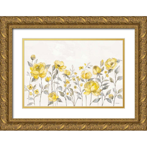 Sunny Roses I No Words Gold Ornate Wood Framed Art Print with Double Matting by Vassileva, Silvia