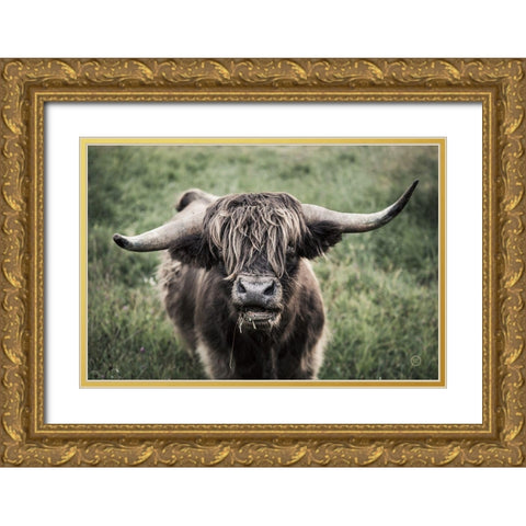 What Gold Ornate Wood Framed Art Print with Double Matting by Larson, Nathan