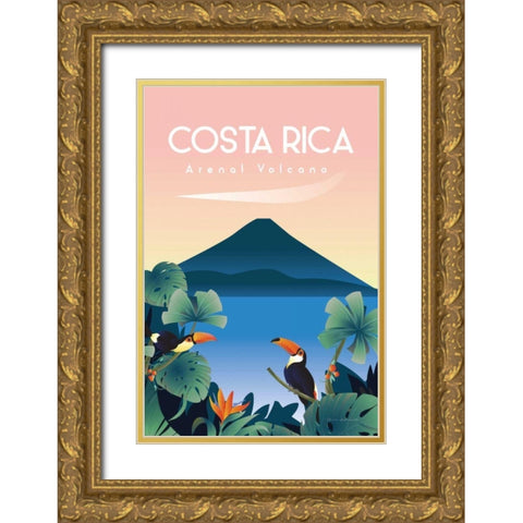 Costa Rica Gold Ornate Wood Framed Art Print with Double Matting by Escalante, Omar