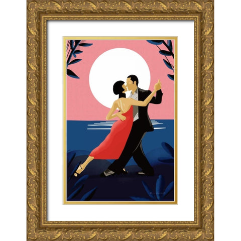 Tango Gold Ornate Wood Framed Art Print with Double Matting by Escalante, Omar