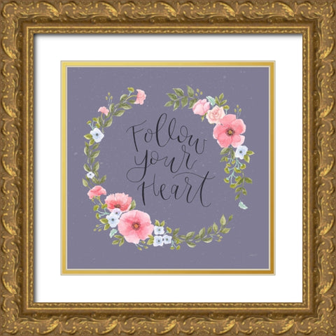 Cottage Nostalgia II Lilac Gold Ornate Wood Framed Art Print with Double Matting by Jackson, Jenaya