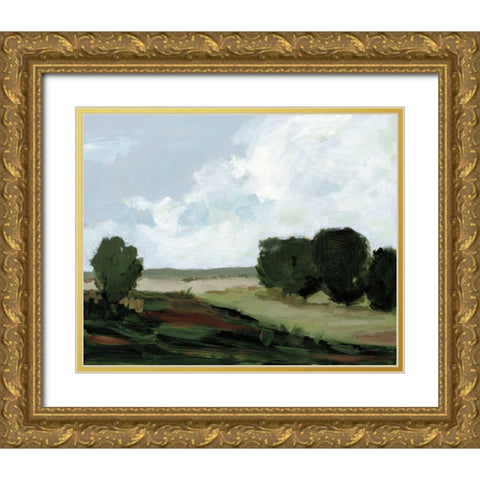 Green Grove Gold Ornate Wood Framed Art Print with Double Matting by Munger, Pamela