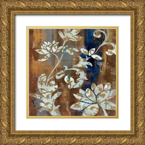 Moonlight Magnolia Silhouette I Gold Ornate Wood Framed Art Print with Double Matting by Vassileva, Silvia