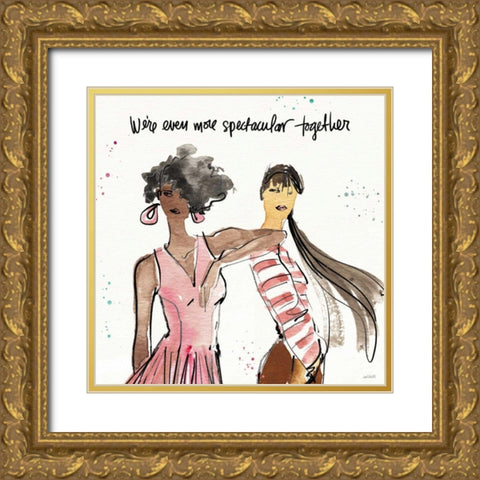 Girlfriends IV Gold Ornate Wood Framed Art Print with Double Matting by Tavoletti, Anne