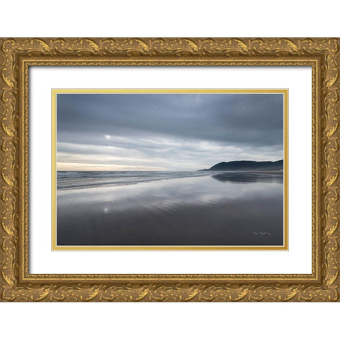 Nehalem Beach Oregon Gold Ornate Wood Framed Art Print with Double Matting by Majchrowicz, Alan