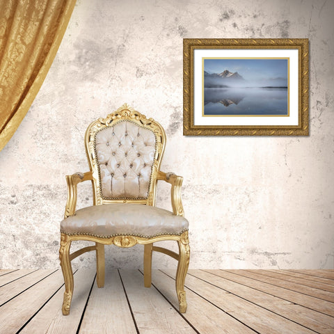 Stanley Lake Idaho Gold Ornate Wood Framed Art Print with Double Matting by Majchrowicz, Alan