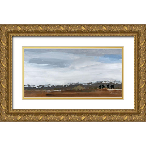 Alamosa Late March Gold Ornate Wood Framed Art Print with Double Matting by Munger, Pamela