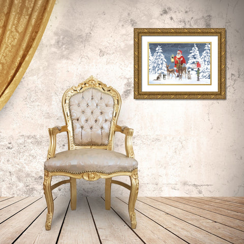 Santas List I Gold Ornate Wood Framed Art Print with Double Matting by Grove, Beth