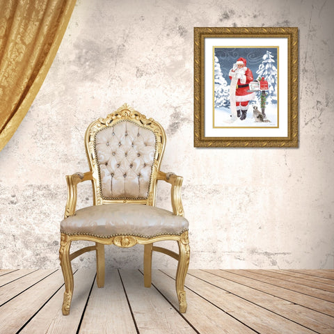 Santas List III Gold Ornate Wood Framed Art Print with Double Matting by Grove, Beth