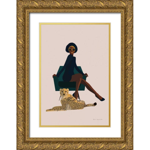 Wild Lounge II Gold Ornate Wood Framed Art Print with Double Matting by Escalante, Omar