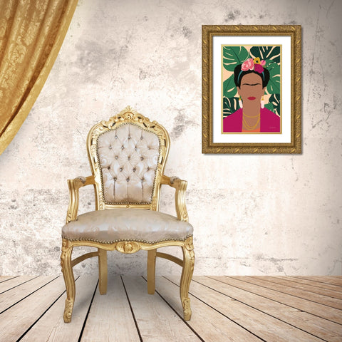 Frida Kahlo I Palms No Distress Gold Ornate Wood Framed Art Print with Double Matting by Thorns, Becky