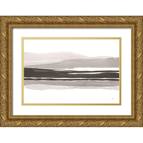 Marbled Gray II Gold Ornate Wood Framed Art Print with Double Matting by Paschke, Chris