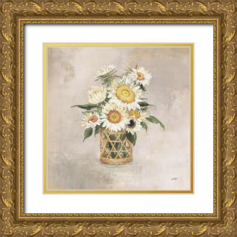 Sunflowers in Rattan Gold Ornate Wood Framed Art Print with Double Matting by Purinton, Julia