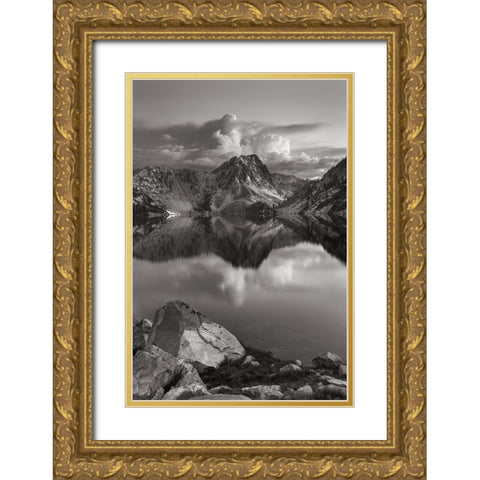 Sawtooth Lake Sawtooth Mountains Idaho Gold Ornate Wood Framed Art Print with Double Matting by Majchrowicz, Alan