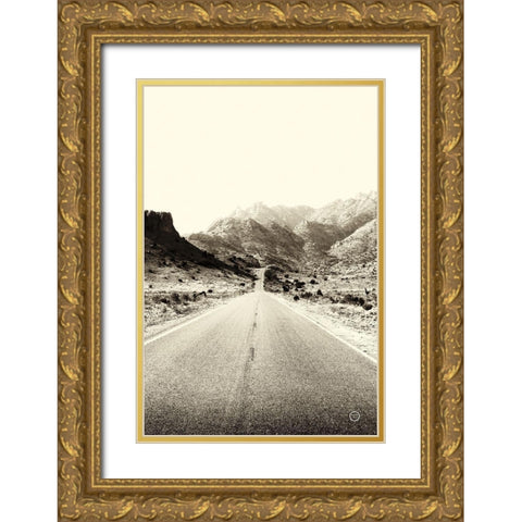Road to Old West Gold Ornate Wood Framed Art Print with Double Matting by Larson, Nathan