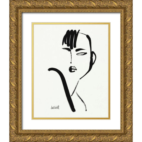 Brush Portrait I Gold Ornate Wood Framed Art Print with Double Matting by Tavoletti, Anne