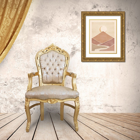 Mid Century Landscape II Gold Ornate Wood Framed Art Print with Double Matting by Penner, Janelle