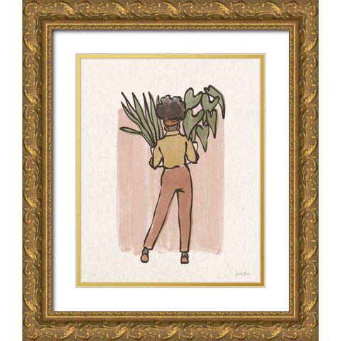 Plant Ladies I Gold Ornate Wood Framed Art Print with Double Matting by Penner, Janelle