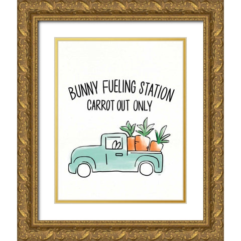 Funny Bunny I Gold Ornate Wood Framed Art Print with Double Matting by York, Leah