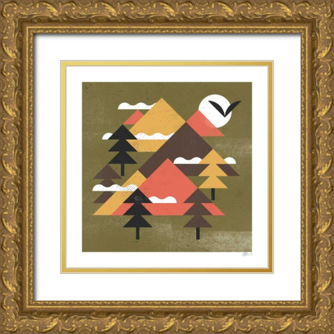 Mountains Gold Ornate Wood Framed Art Print with Double Matting by Paterson, Robert John
