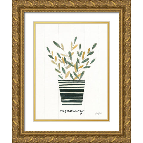 Herb Garden V Gold Ornate Wood Framed Art Print with Double Matting by Prahl, Courtney