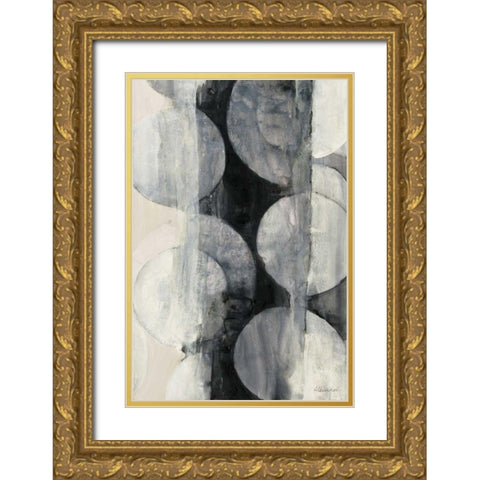 Eclipse Neutral Vertical Gold Ornate Wood Framed Art Print with Double Matting by Hristova, Albena