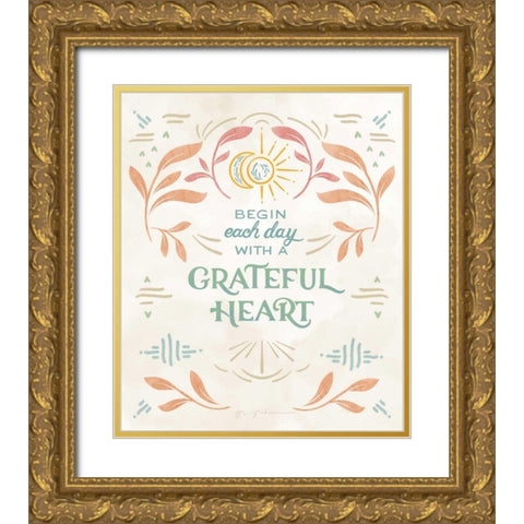 Heart and Mind I Vertical Gold Ornate Wood Framed Art Print with Double Matting by Graham, Gia