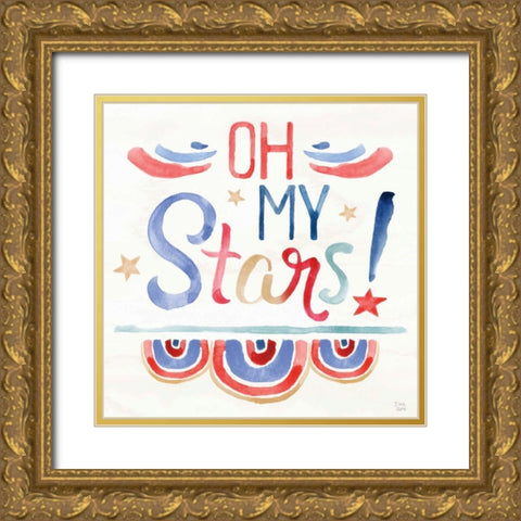 Oh My Stars VI Gold Ornate Wood Framed Art Print with Double Matting by June, Dina