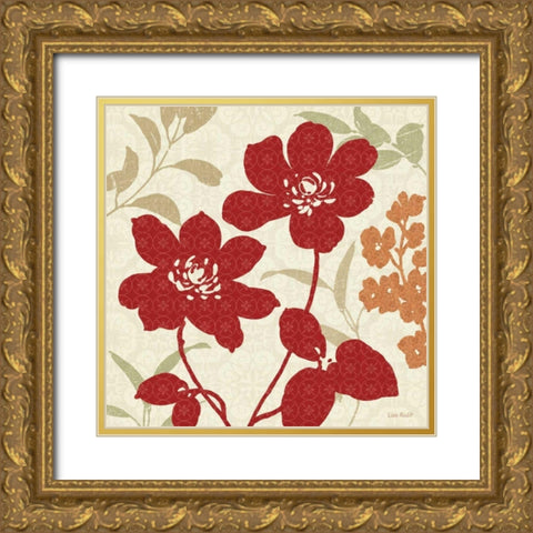 Floral Shadows I Gold Ornate Wood Framed Art Print with Double Matting by Audit, Lisa