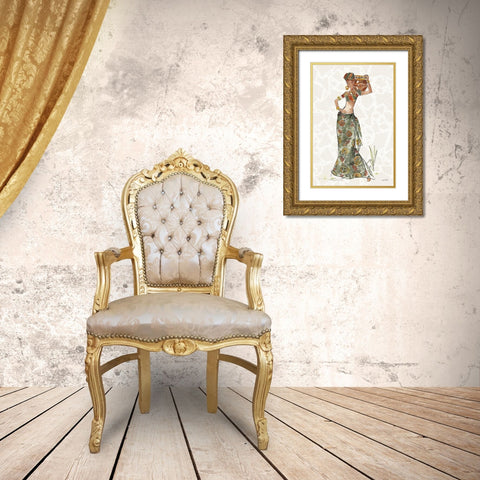 African Flair VIII B Gold Ornate Wood Framed Art Print with Double Matting by Tavoletti, Anne
