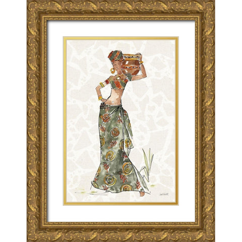 African Flair VIII B Gold Ornate Wood Framed Art Print with Double Matting by Tavoletti, Anne
