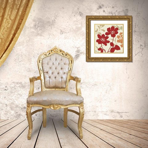 Floral Shadows I Gold Ornate Wood Framed Art Print with Double Matting by Audit, Lisa