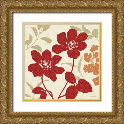 Floral Shadows I Gold Ornate Wood Framed Art Print with Double Matting by Audit, Lisa