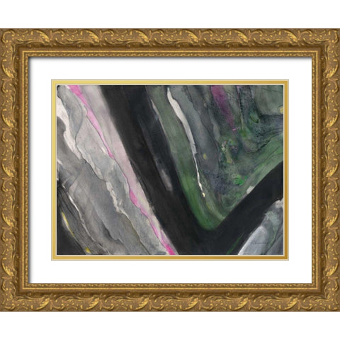 Zig Zag I Gold Ornate Wood Framed Art Print with Double Matting by Hristova, Albena