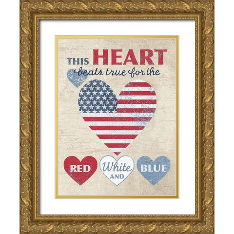 This Heart Dark No Border Gold Ornate Wood Framed Art Print with Double Matting by Grove, Beth
