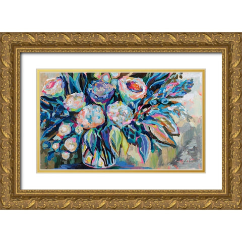 Festive Colors Gold Ornate Wood Framed Art Print with Double Matting by Vertentes, Jeanette