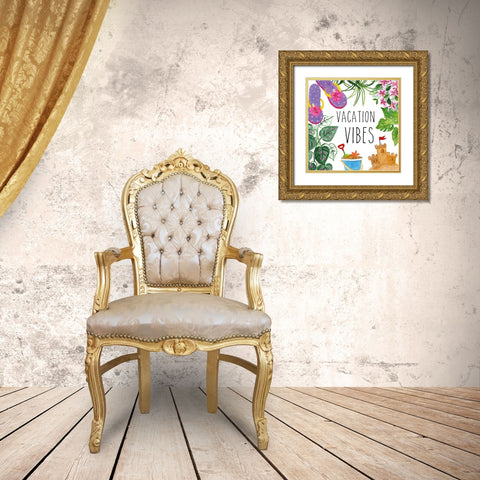 Tropical Home IV Gold Ornate Wood Framed Art Print with Double Matting by Zaman, Farida