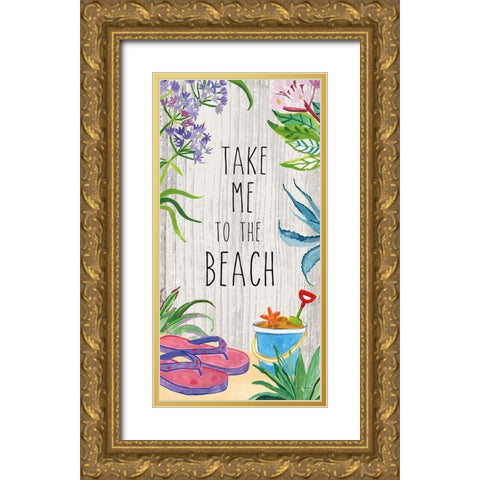 Tropical Home V Gold Ornate Wood Framed Art Print with Double Matting by Zaman, Farida