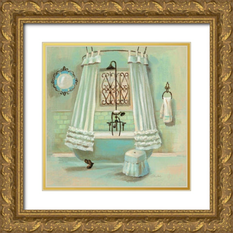 Glass Tile Bath II Gold Ornate Wood Framed Art Print with Double Matting by Vassileva, Silvia