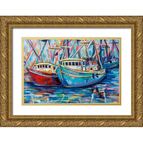 Salty Duo Gold Ornate Wood Framed Art Print with Double Matting by Vertentes, Jeanette