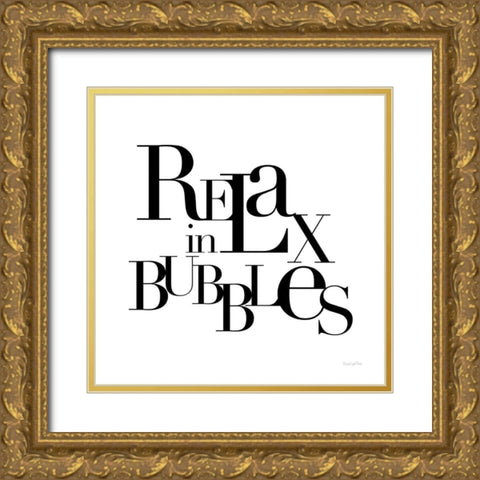 Relax in Bubbles Gold Ornate Wood Framed Art Print with Double Matting by Charro, Mercedes Lopez