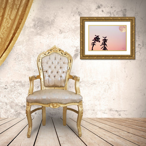 Moon Desert Gold Ornate Wood Framed Art Print with Double Matting by Larson, Nathan