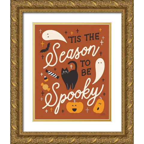 Trick or Treat V Rust Gold Ornate Wood Framed Art Print with Double Matting by Marshall, Laura