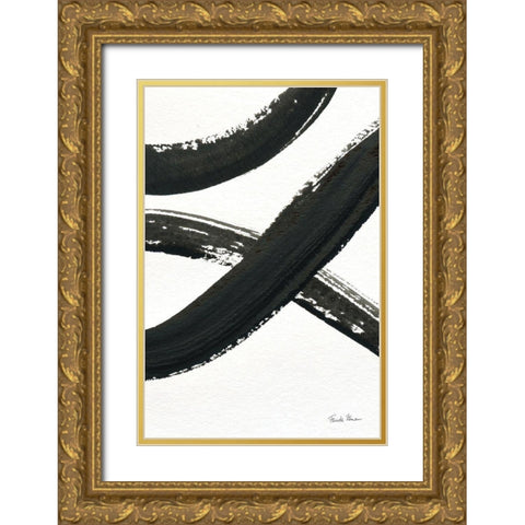 Inky VI Gold Ornate Wood Framed Art Print with Double Matting by Zaman, Farida