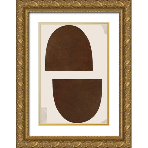 Half Domes I Brown No Border Gold Ornate Wood Framed Art Print with Double Matting by Wild Apple Portfolio