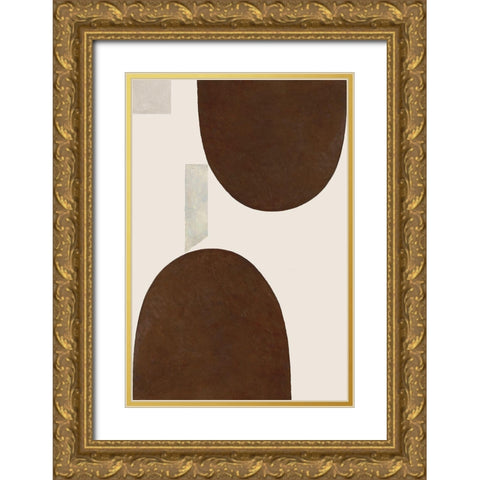 Half Domes II Brown No Border Gold Ornate Wood Framed Art Print with Double Matting by Wild Apple Portfolio